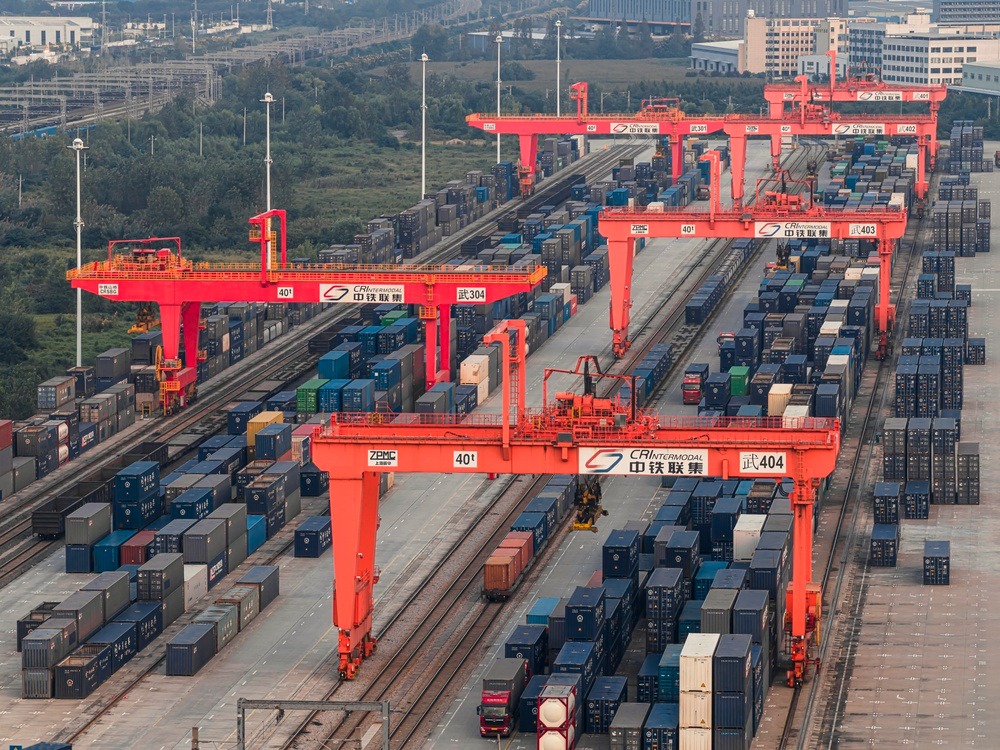 中歐班列的核心貨運輸紐武漢鐵路貨櫃中心