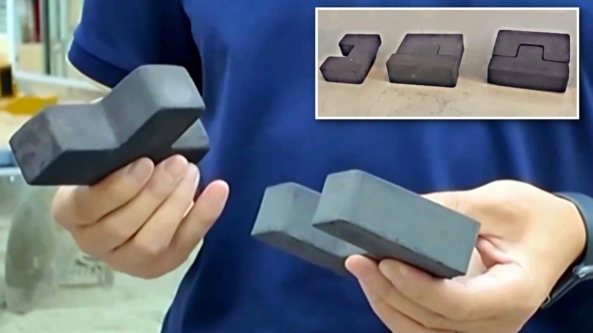 The lunar soil bricks with mortise and tenon structure