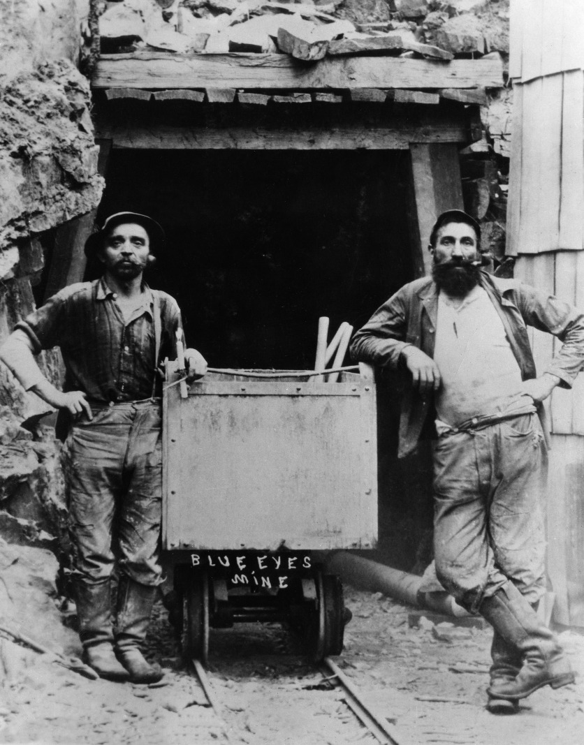 1880年左右的美國加利福尼亞的礦工或者淘金者穿上 Levi's 牛仔褲