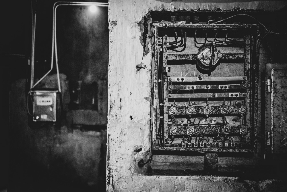 Abandoned electrical switch at the Chongqing 816 Nuclear Plant