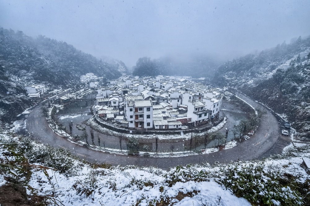 菊徑村雪景