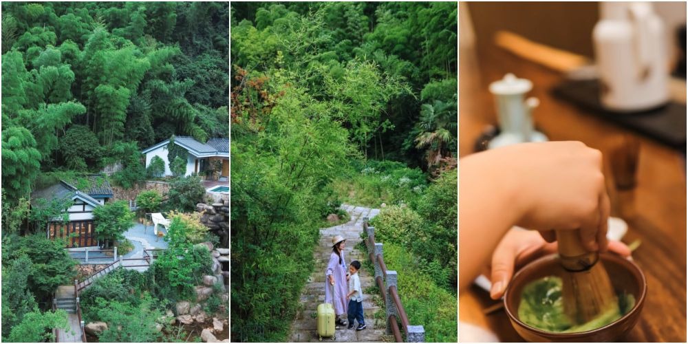 杭州山林裏的特色民宿，適合親子旅行。點茶是禪意民宿的體驗活動。