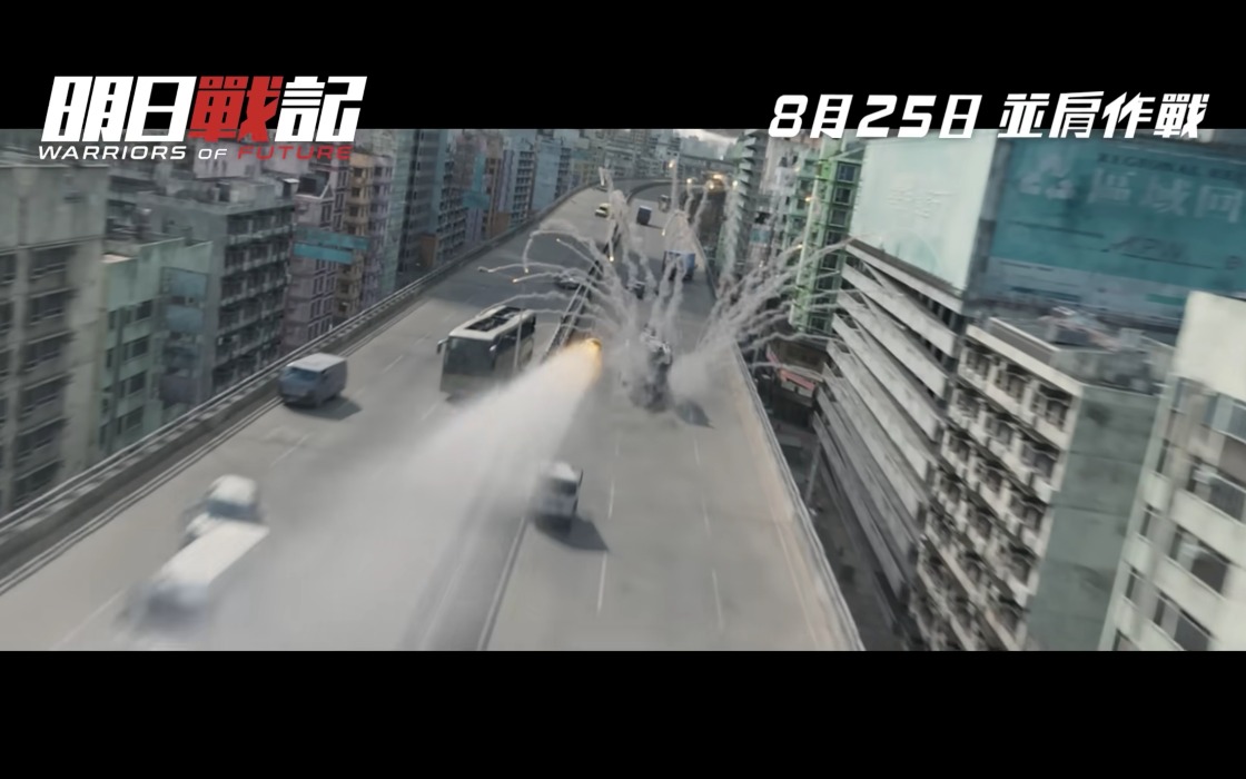 明日戰記-香港科幻片-公路戲-裝甲車-導彈