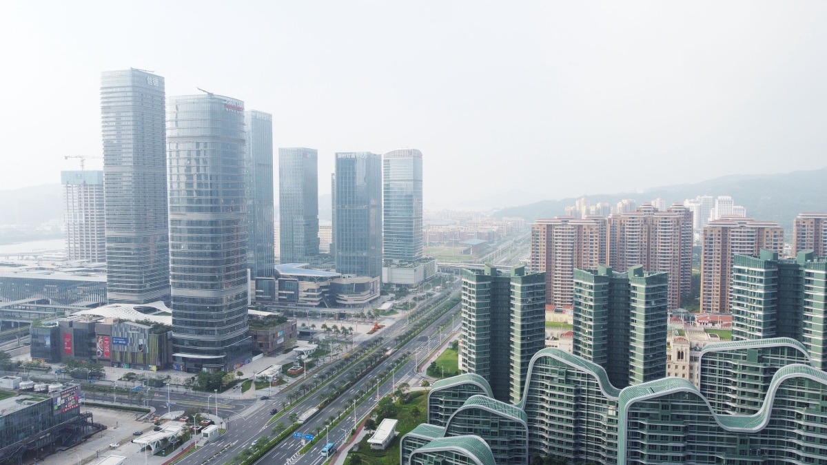 An interior view of the Guangdong-Hong Kong In-Depth Cooperation Zone in Hengqin