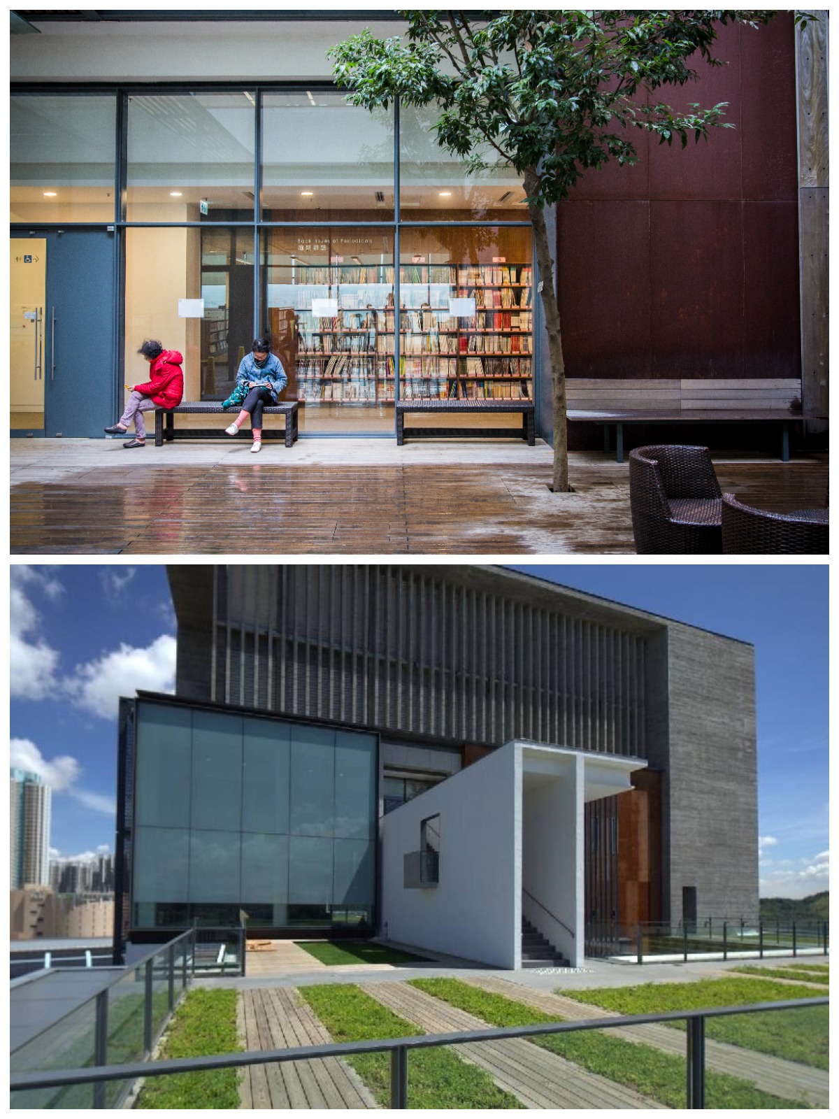 天水圍屏山圖書館是本港第一間讀者可攜書到戶外庭園閱讀的公共圖書館，市民可悠遊地在藍天綠草的自然美境下閱讀。（圖片來源：Getty、政府新聞處）