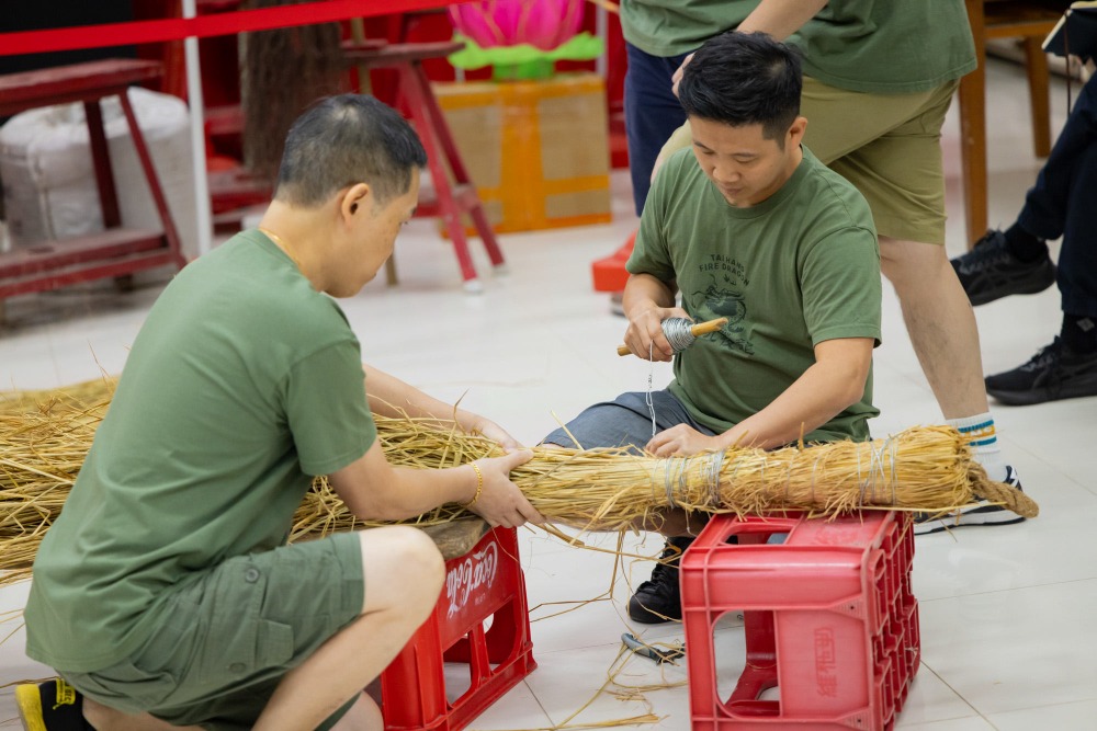 A fire dragon crafting workshop