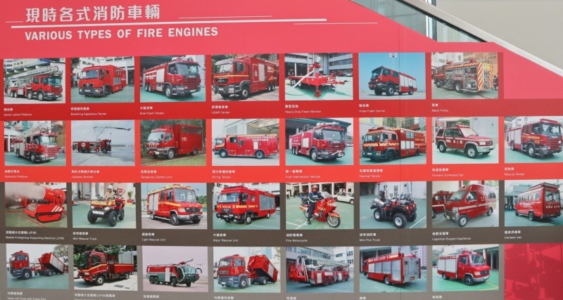香港的消防车总类多达30款。