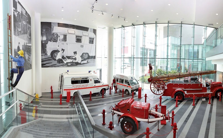 消防及救护教育中心暨博物馆的“消防及救护车辆展览区”