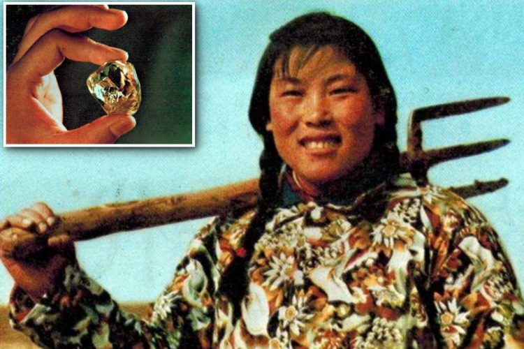 The "Changlin Diamond" (inset) was discovered by a young female farmer named Wei Zhenfang, who decided to hand it over to the state.