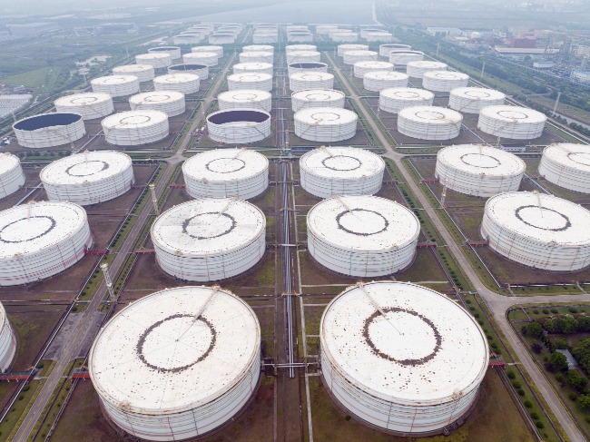 According to media reports, currently only about 60% of the capacity of China's petroleum reserve bases is being used. The picture shows the reserve facilities in Zhejiang.