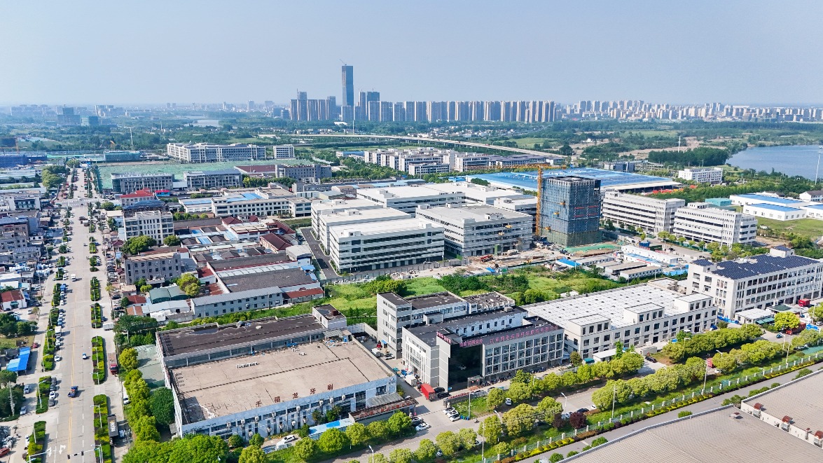 An aerial view of the toothbrush industrial park in Hangji High-tech Zone, Yangzhou, Jiangsu.