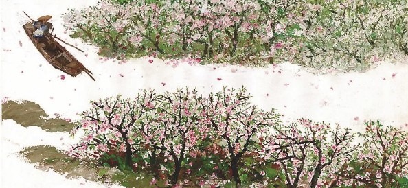 蔡皋經典繪本作品《桃花源的故事》，是獲「日本繪本之父」松居直的邀請，用五年完成。