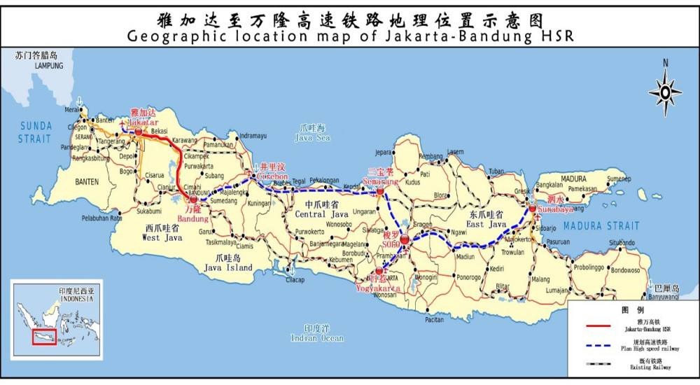 印尼雅萬高鐵路線圖