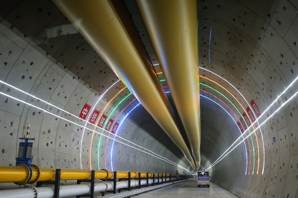 Interior view of the Chong-Tai Yangtze River Tunnel