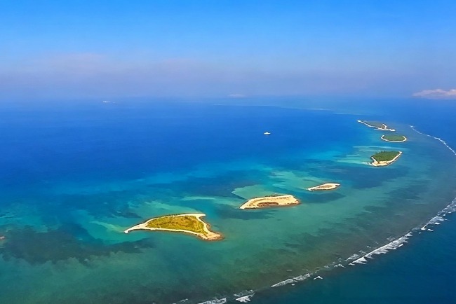 中國有眾多遠離大陸的海島，高空風發電將是供電的靈活方便辦法。圖為西沙群島的七連嶼。