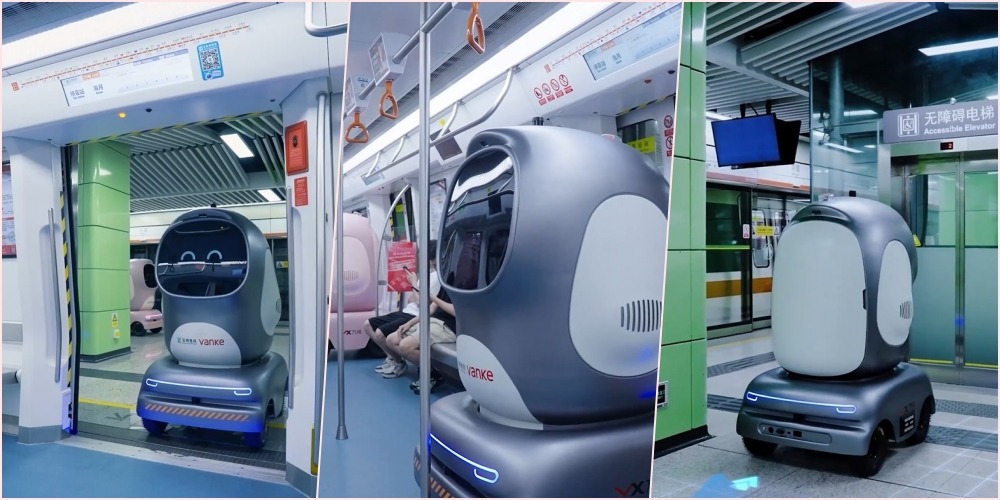 Robots in Shenzhen Ride Subway for Delivery