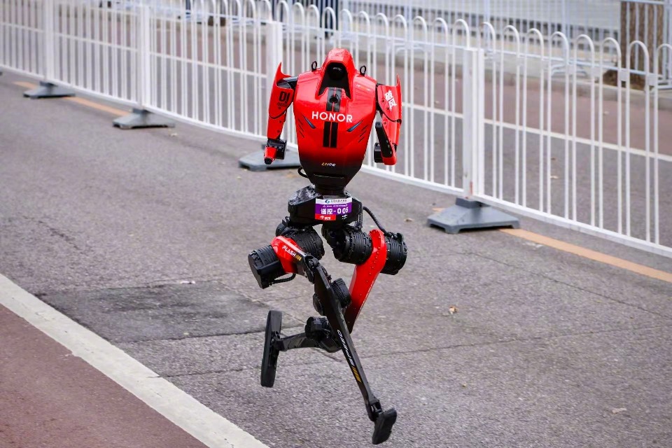 The Lightning robot has slender arms and no hand joints