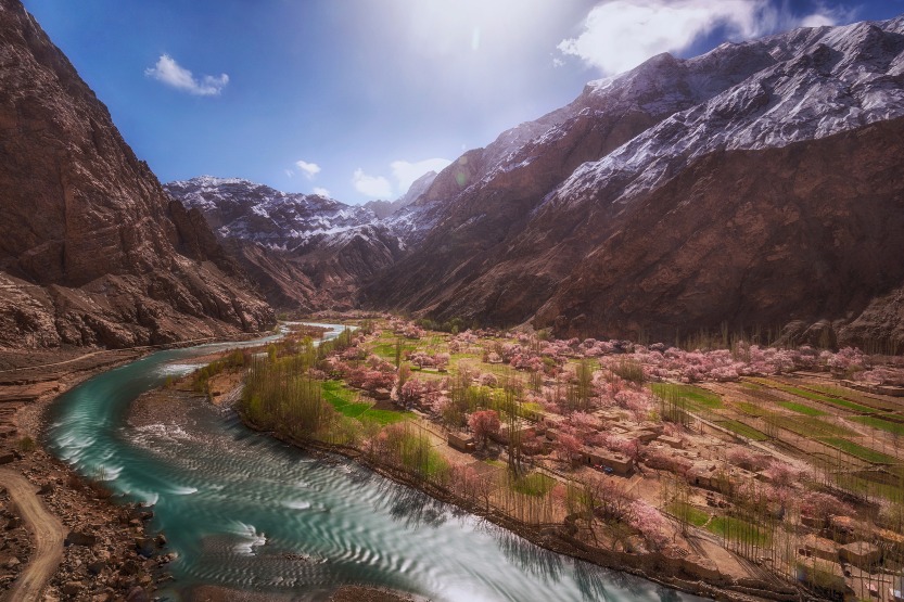 The Apricot Blossom Village on the Pamir Plateau in Southern Xinjiang