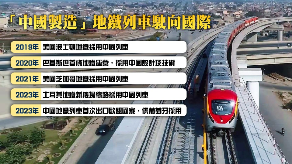 中國製造地鐵列車走向國際