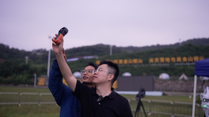 A drone swarm flight planner is measuring the wind speed.