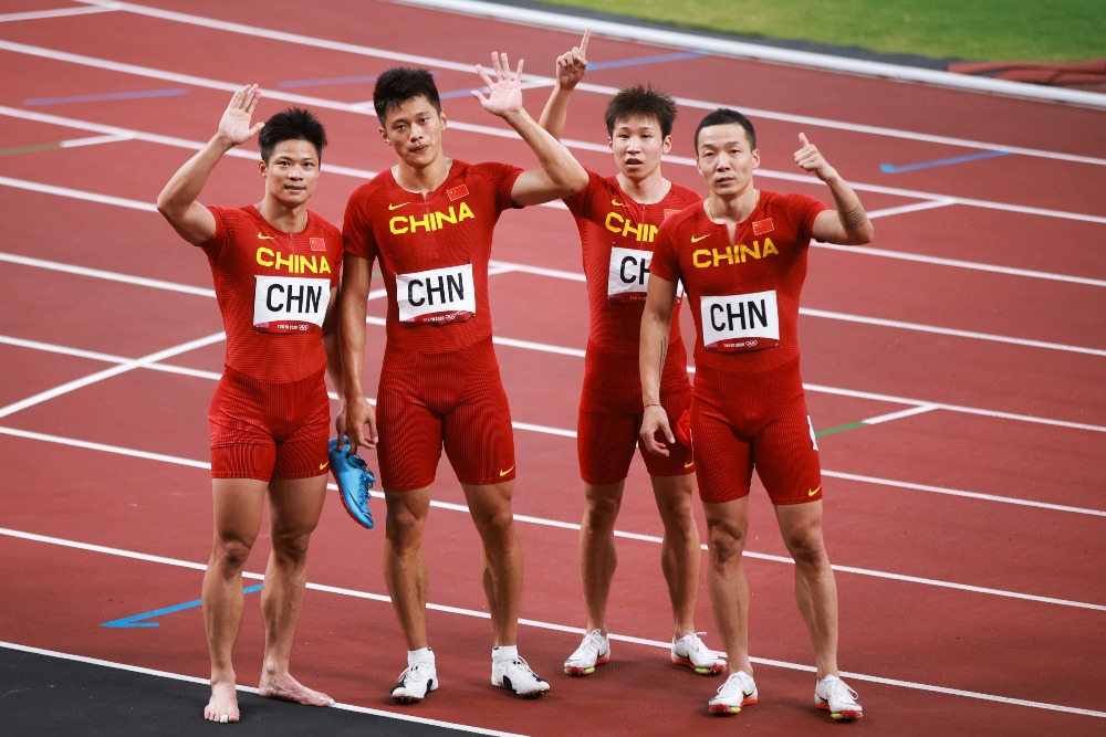 當代中國-體育運動-東京奧運中國男子接力隊獲得第四