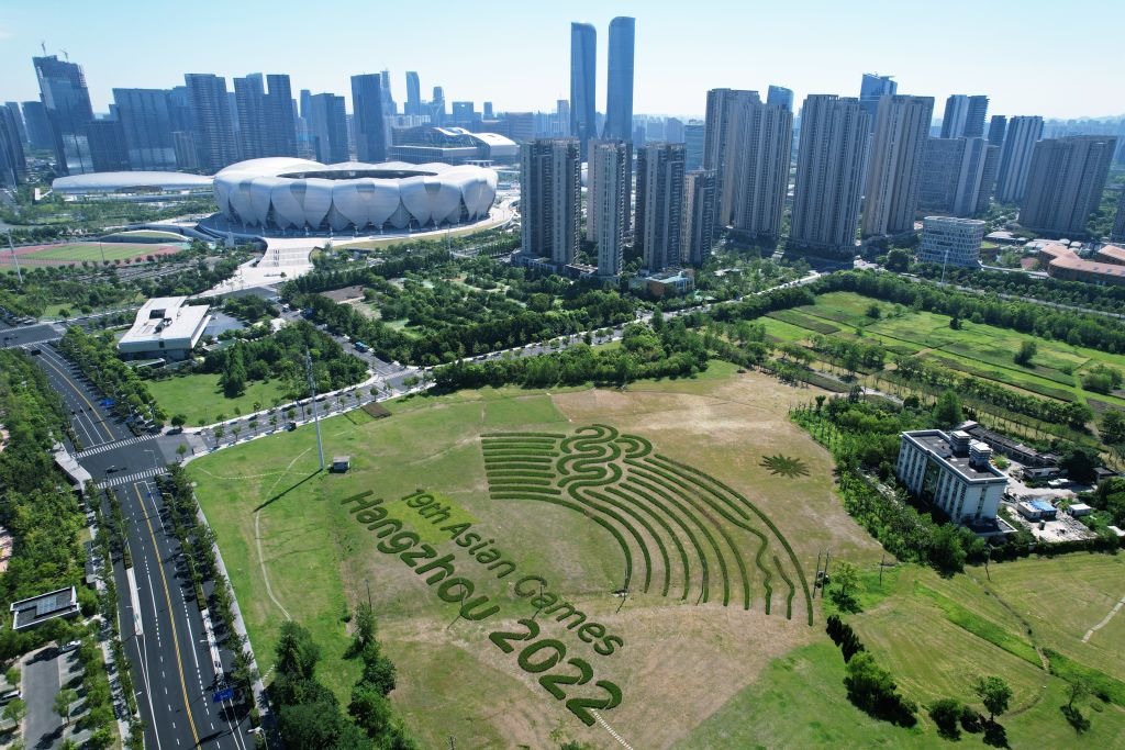 在杭州舉辦的19屆亞運會共會舉辦40個大項482個小項比賽