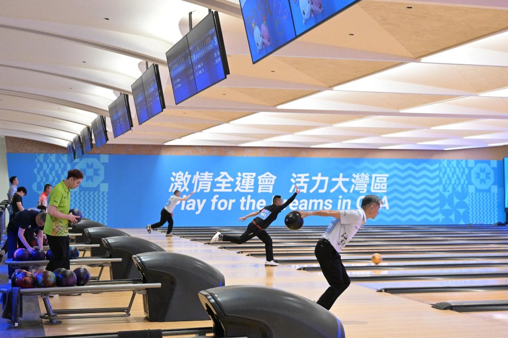 第十五屆全運會群眾比賽保齡球項目，已於今年8月順利舉行。圖為男子雙人賽賽事。