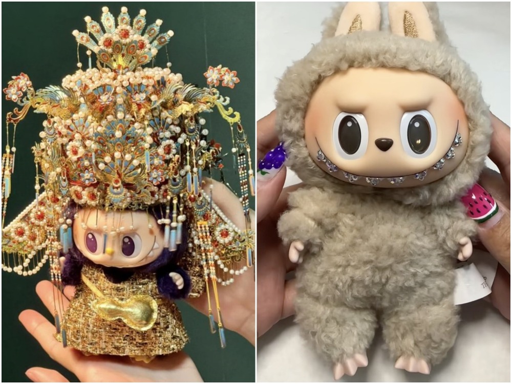 Labubu頭飾和牙鑽