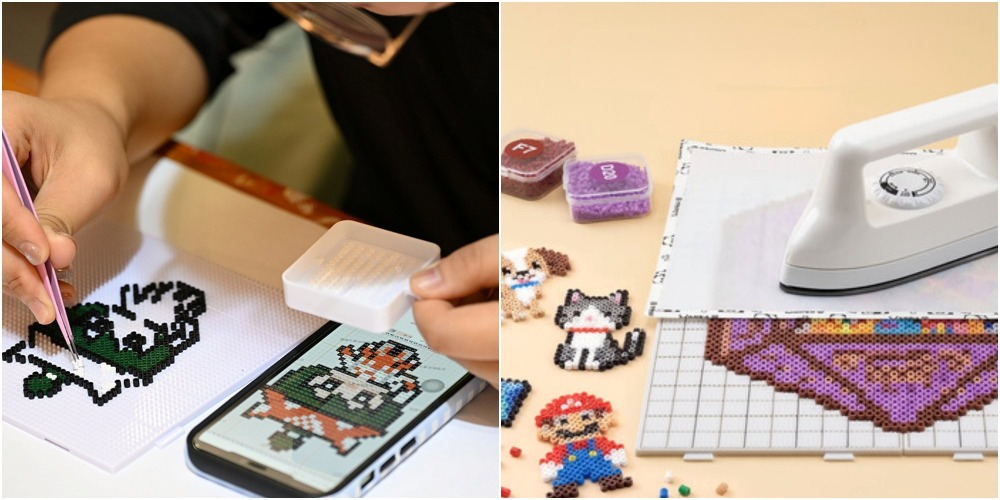 The fuse bead crafting process involves arranging the fuse beads of the corresponding colour according to a template, and it is not difficult.