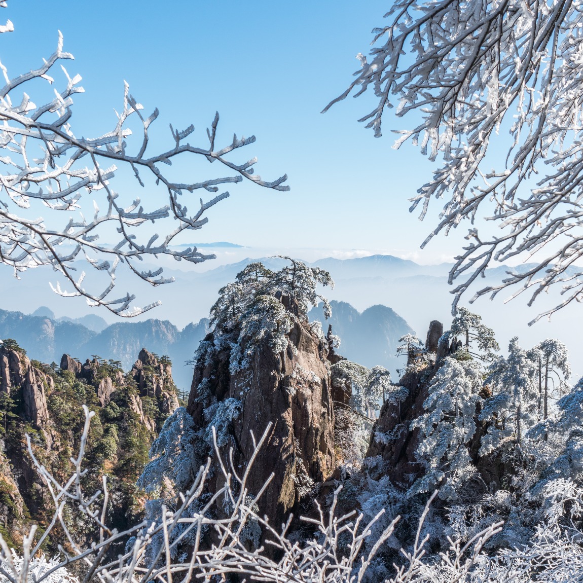 Modern China - China Travel - Unique Scenery in China Travel: Admiring Huangshan's Winter Rime Ice and Sea of Clouds