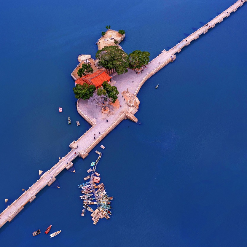 著名詩人餘光中2011年創作的《洛陽橋》,以「刺桐花開了多少個春天,東西塔對望究竟多少年,多少人走過了洛陽橋,多少船駛出了泉州灣…… 」 著名詩人餘光中2011年創作的《洛陽橋》,以「刺桐花開了多少個春天,東西塔對望究竟多少年,多少人走過了洛陽橋,多少船駛出了泉州灣…… 」