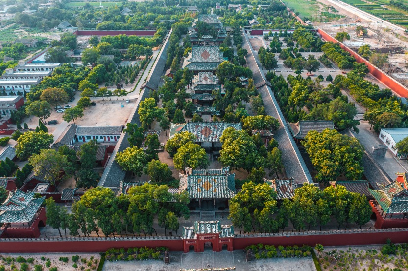 航拍下的山西運城關帝廟建築群全貌