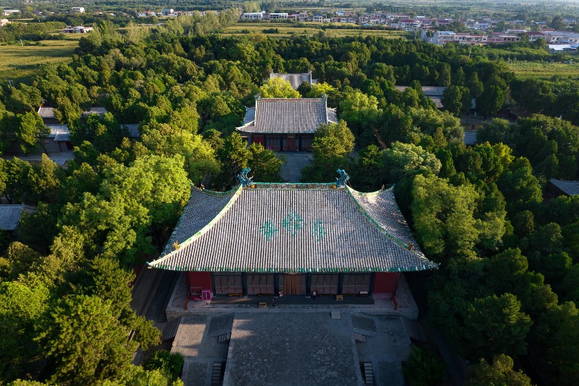 航拍下的山西運城永樂宮建築群