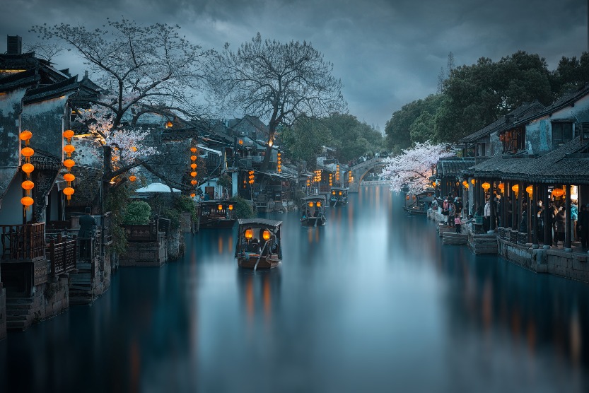 西塘古鎮 西塘古鎮煙雨朦朧的櫻花季
