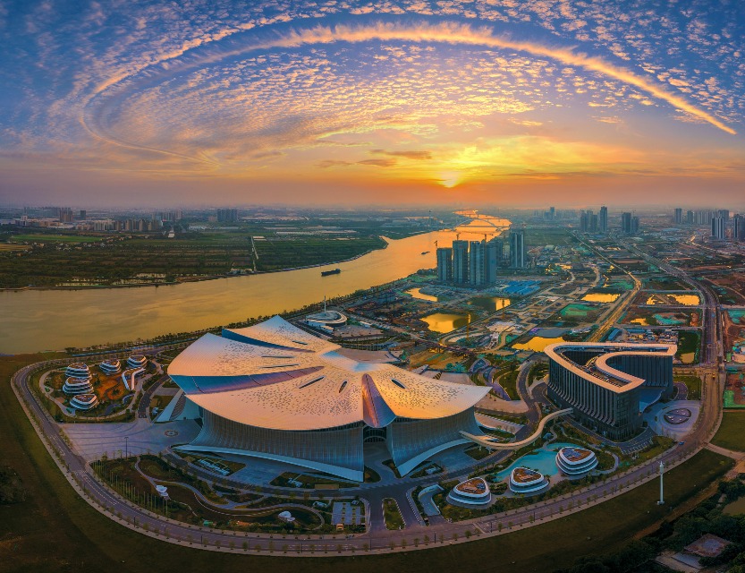 Aerial image of the permanent site of the International Finance Forum (IFF).