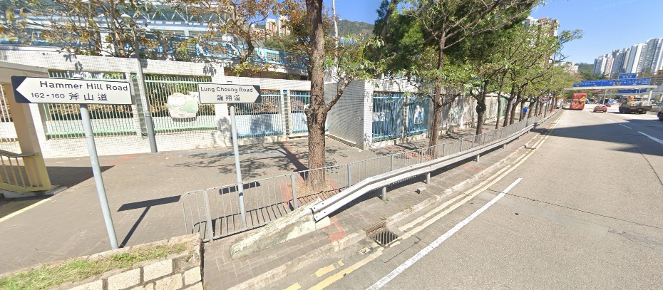 图中为斧山道南行线，龙翔道及彩虹回旋处之间。