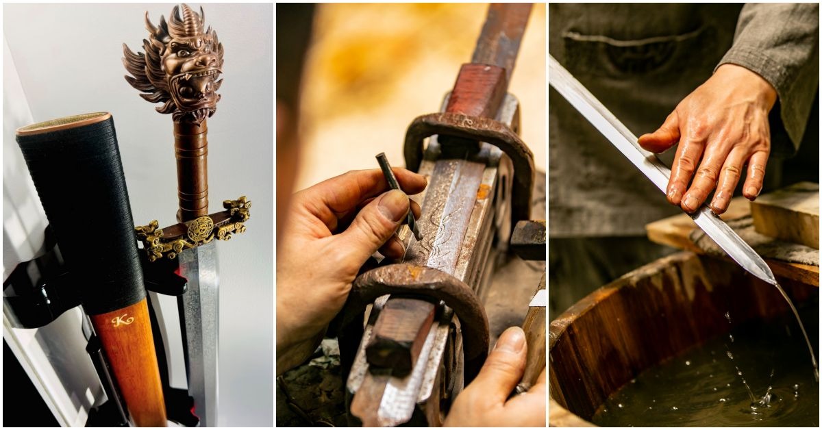 泡泡瑪特人氣IP角色Molly20周年特展上有一把訂製的龍泉寶劍，劍首龍頭有Molly的經典表情，劍身則刻滿專屬Molly的圖案，劍鞘也刻有K，代表Molly的創作者Kenny Wong。