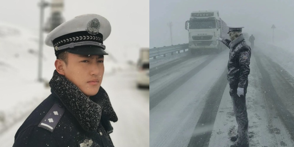 中國新聞-雪雕交警