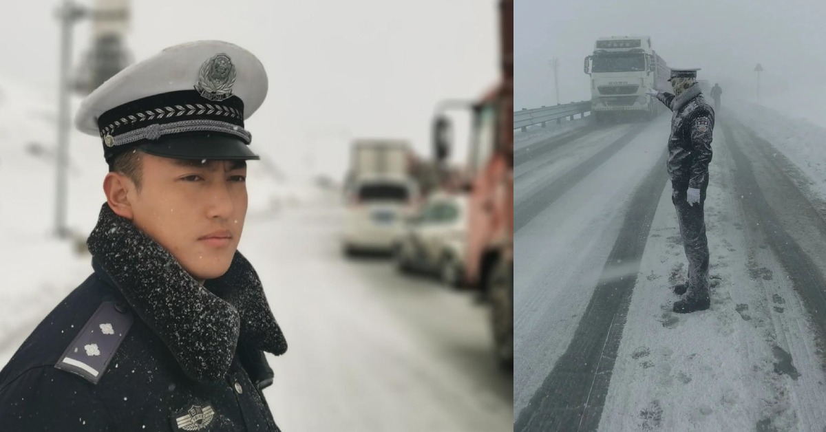 中國新聞-雪雕交警