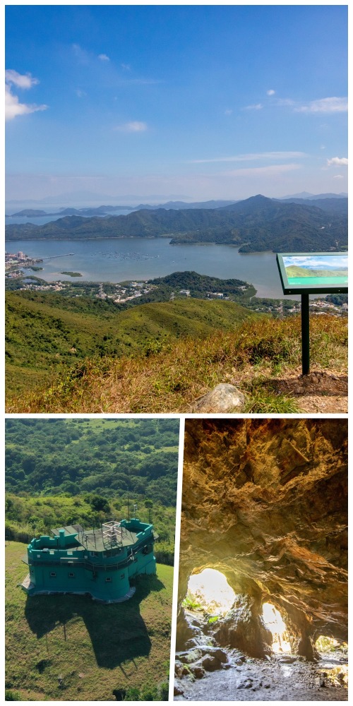 红花岭郊野公园红花寨观景点远眺沙头角海、麦景陶碉堡、莲麻坑矿洞