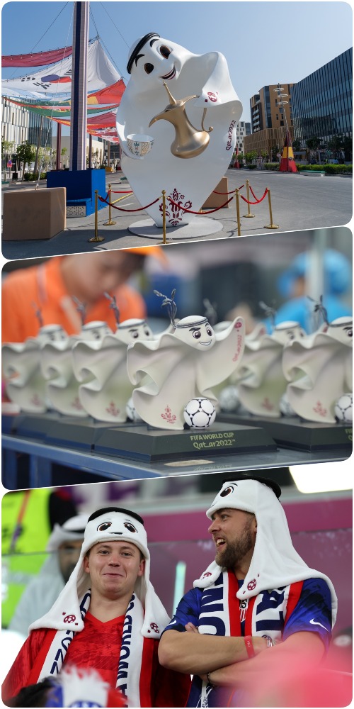 卡塔爾世界杯，「東莞製造」踪影處處，除了雕塑外，還有官方的吉祥物毛絨玩具、帽子等，是義烏以外又一「中國元素」。