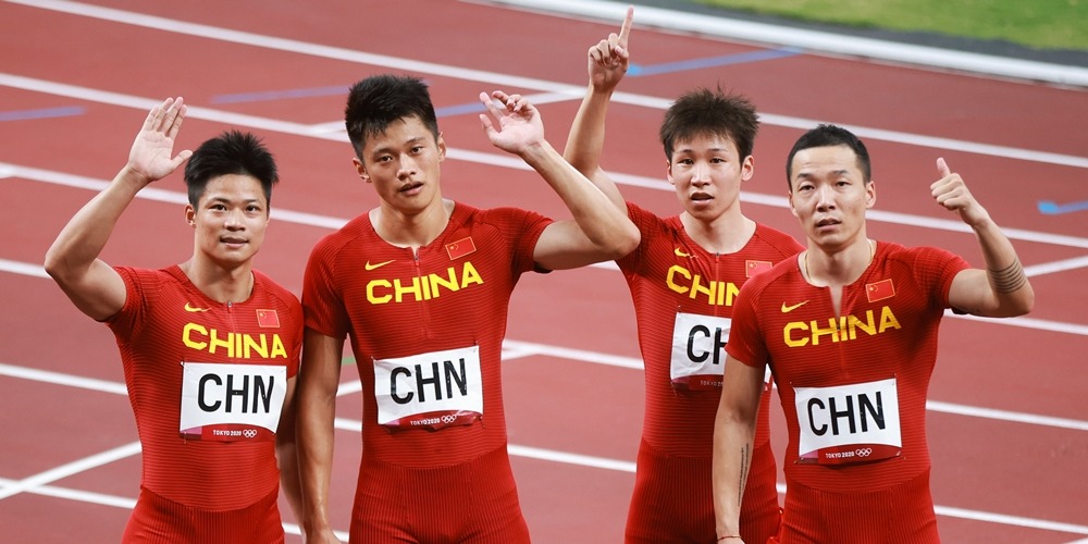 當代中國-體育運動-東京奧運｜中國隊遞補獲男子4×100米接力銅牌 「亞洲飛人」蘇炳添的首面奧運獎牌