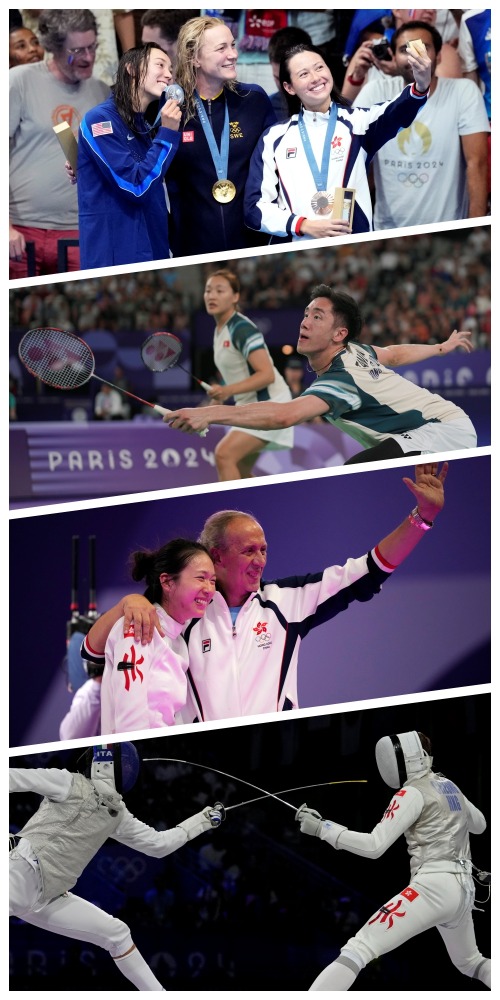 巴黎奥运港队运动员，男子花剑张家朗、跳马石伟雄、女子重剑江旻憓