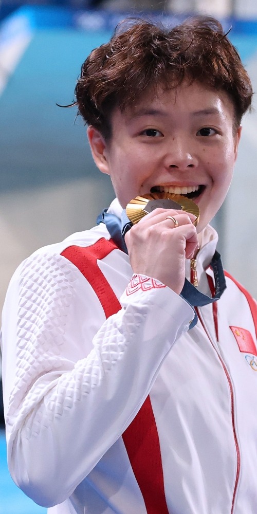 在巴黎奥运跳水女子双人3米板摘金的陈艺文，是中国跳水“梦之队”新一代领军人物。