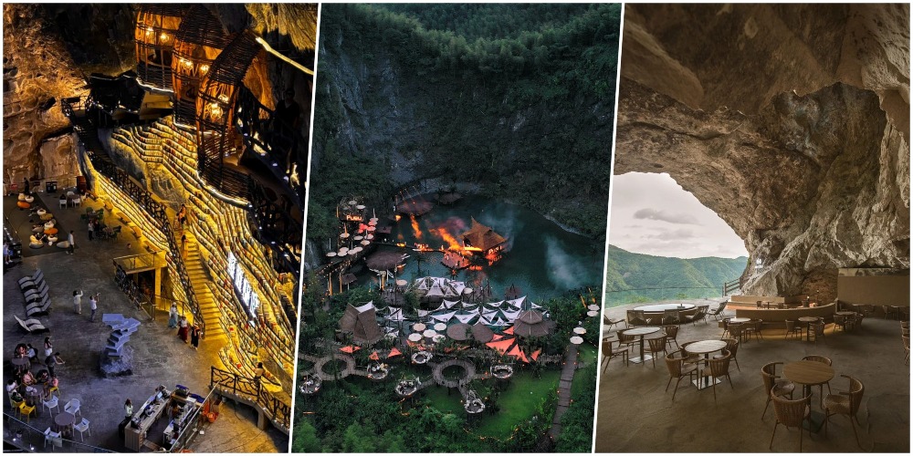 中國懸崖峽谷奇景中的休閒空間